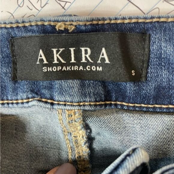 Akira Flex Fit High Waisted Super Stretchy Denim Shorts Distressed Size Small - Picture 7 of 9
